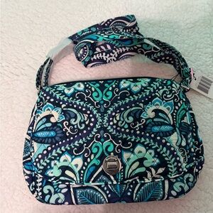 Vera Bradley Saddle Crossbody Bag in Blue Island Medallion